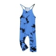 thumbnail image 6 of Odeerbi Teen Girls Summer Jumpsuit Tie-dye Bib Overalls Casual Sleeveless Rompers Long Pants with Pockets 5-14 Years Dark Blue, 6 of 6