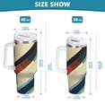 thumbnail image 6 of Yayeee 40oz Stainless Steel Tumbler with Straw and Handle Double-Wall Insulated Travel Water Bottle, Retro Colorful Stripes, 6 of 8
