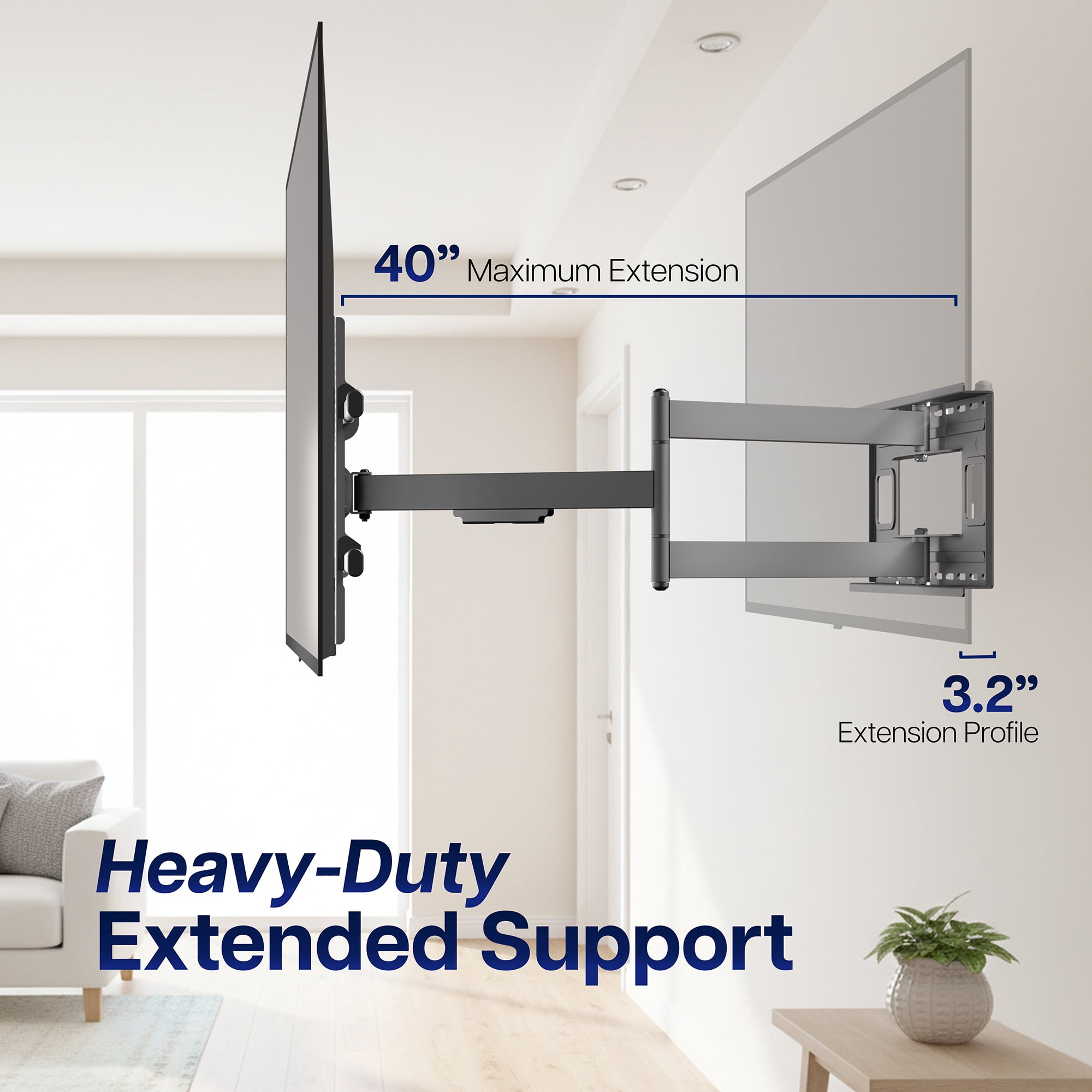 VIVO TV Wall Mount for 37"-85" Plasma Screen | Fully Articulating VESA Mount