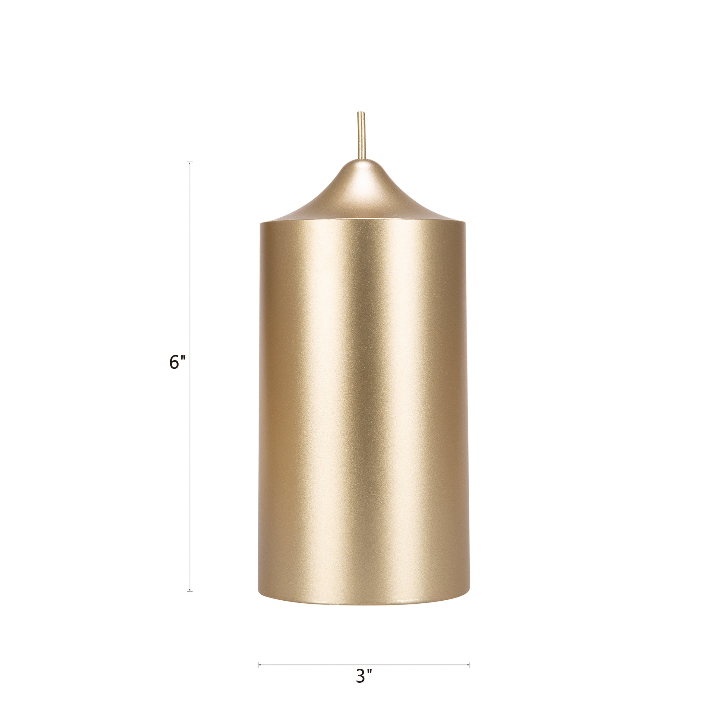 Mega Candles 6 pcs Unscented Gold Dome Top Round Pillar Candle, Hand Poured Premium Wax Candles 3 Inch x 6 Inch, Home Décor, Wedding Receptions, Baby Showers, Birthdays, Celebrations, Party & More