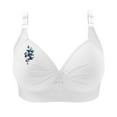 thumbnail image 3 of Womens Plus Size Bras No Underwire Breathable Push Up Everyday Bra Comfort Full Coverage Bralettes with Cute Print Adjustable Straps Wireless Bralettes for Big Breasts White Bras,Size XS-4XL, 3 of 5