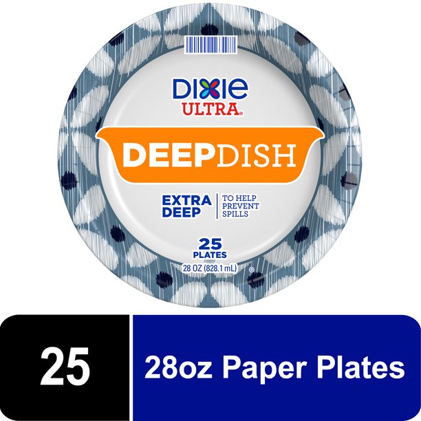 Dixie Ultra Paper Deep Dish Plates, 28 oz, 25 Count
