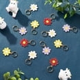 thumbnail image 4 of 16Pcs 4 Colors Flower Collar Charm Metal Enamel Pendant with Split Ring Flowers Pet Collar Charm Pendant for DIY Pet Collar Crafts Making, 4 of 6