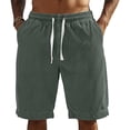 thumbnail image 4 of Domzle Mens Corduroy Shorts Casual Elastic Waist Drawstring Baggy Summer Beach Short with Pockets Sweatpants Turquoise 4XL, 4 of 4