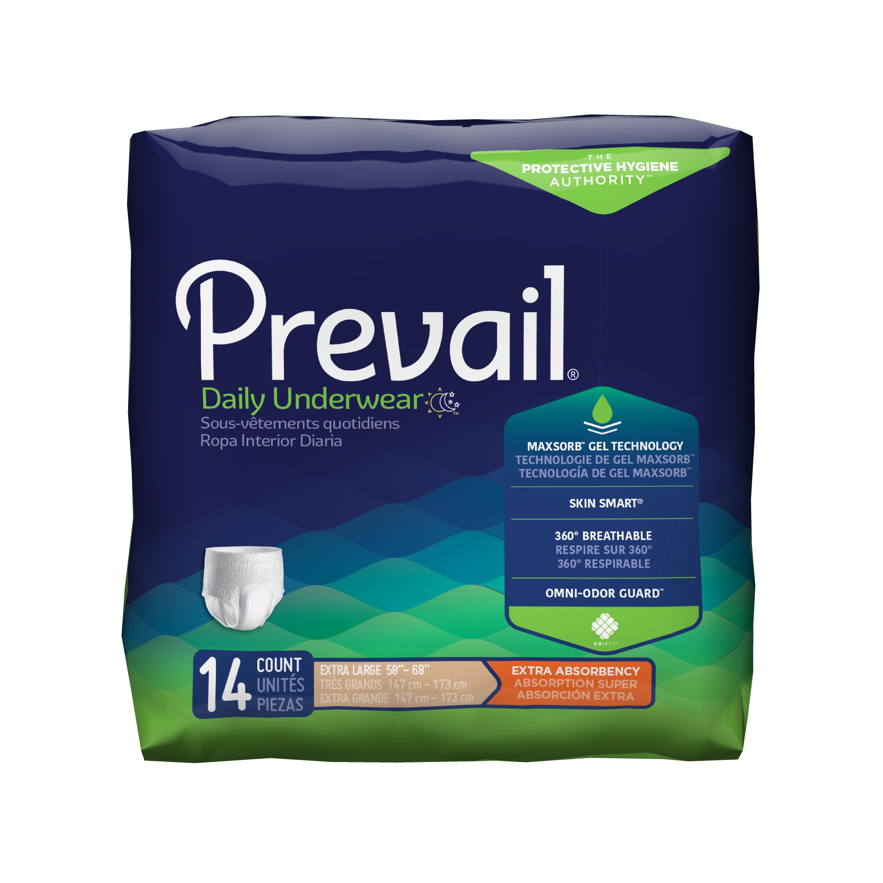Prevail Daily Disposable Underwear PV514,XLarge,14 Count