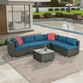 thumbnail image 6 of Highsound Patio Furniture Set, 7 Piece Outdoor Sectional Sofa with Coffee Table, All Weather Wicker Conversation Set, 6 of 8