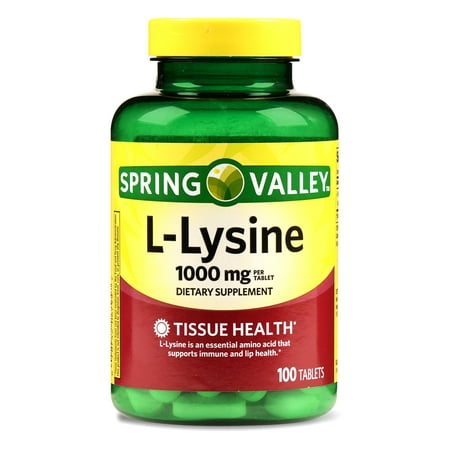 (2 Pack) Spring Valley L-Lysine Tablets, 1000mg, 100 (Best L Lysine Brand)