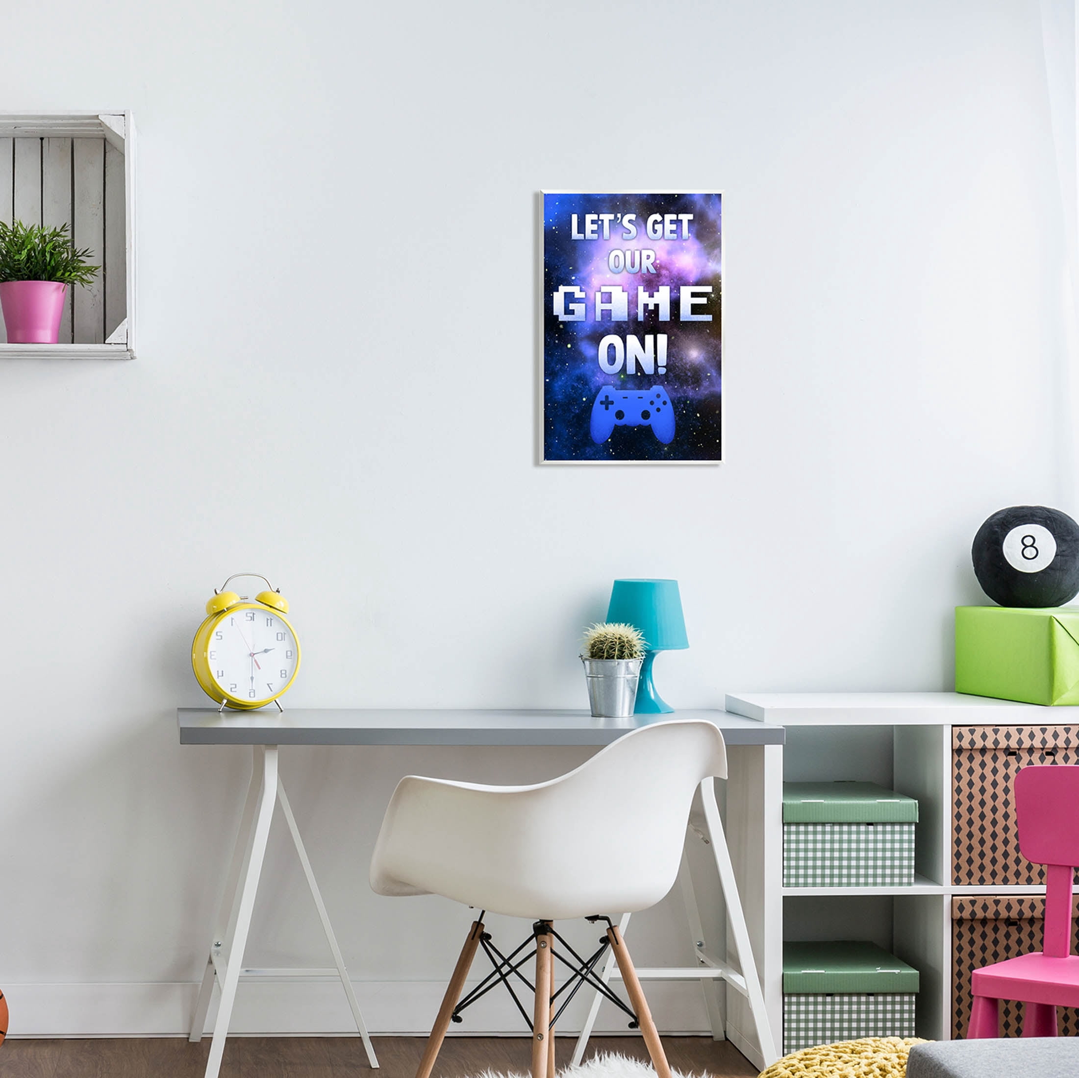 Stupell Industries Let's Get Our Game On Phrase Graphic Art Unframed Art Print Wall Art, Design by Marcus Prime