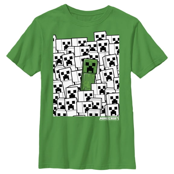 Boy's Minecraft Stand Out Creeper Graphic Tee Kelly Green Large