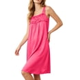 thumbnail image 4 of ZyeKqe Nightgown for Women Sleeveless Ruffled Bow Lightweight Loose Comfy Casual Loungewear Sleep Shirts Midi Dress, 4 of 7