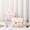 thumbnail image 3 of Stylish Quilted Lunch Bag for Women - Floral Design Tote with Front Pocket and Insulated Cooler for Work or Daily Use, 3 of 3