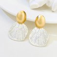 thumbnail image 3 of Pendientes, tachuelas, joyería para mujer, pendientes, diseño de moda, colgante con forma de textura de concha, 3 of 5
