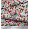 thumbnail image 3 of Soimoi Polyester Crepe Fabric Colorful Butterfly Printed Fabric 1 Yard 52 Inch Wide, 3 of 5