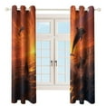 thumbnail image 3 of Blackout Curtains for Bedroom Sunset Jumping Dolphin Full Room Darkening Grommet Curtains for Living Room,Thermal Insulated Ombre Drapes, 3 of 7