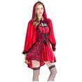 thumbnail image 1 of Señoras verano sin mangas gótico Halloween Cosplay disfraz Vintage oscuro cordón cintura estampado Sling vestido Fridja nalpqowj5995, 1 of 8