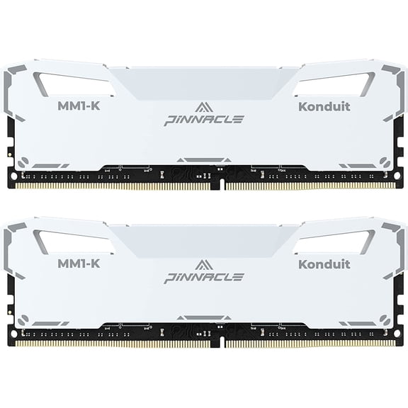 Timetec Pinnacle Konduit 32GB KIT(2x16GB) DDR4 3200MHz PC4-25600 CL16-20-20-40 XMP2.0 Overclocking 1.35V Dual Rank Compatible for AMD and Intel Desktop Gaming PC Memory Module - White