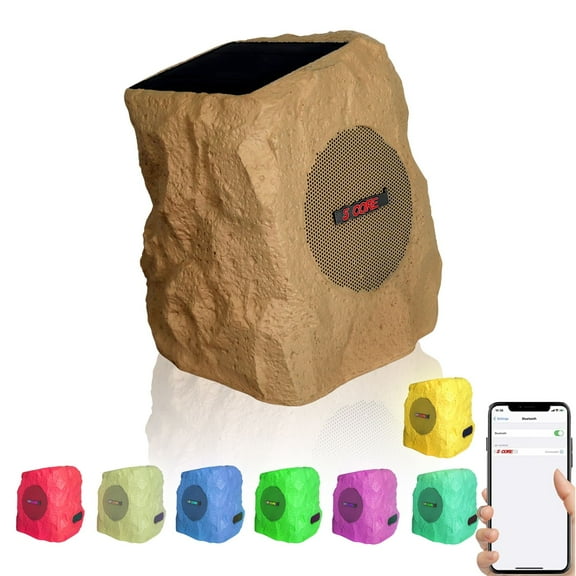 Solar-Powered Outdoor Bluetooth Speakers – IPX6 Waterproof, TWS Pairing, 10W Bass, RGB Party Lights & 1800mAh Battery for Pool, Garden, Patio