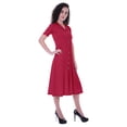 thumbnail image 4 of Moomaya Femmes Solide Longue Robe de Chemise W / Boutons Casual Ample Coupe Tshrit Robes, 4 of 6