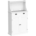 thumbnail image 4 of ARTPOWER 54" Kitchen Microwave Cabinet/Stand with Storage and Drawers, Pantry Storage Cabinet with Hutch & Adjustable Shelves for Kitchen, Dining Room, Living Room, Hallway in White, 4 of 8