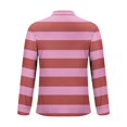 thumbnail image 4 of DDAPJ pyju Men's Striped Polo Shirt Fashion Casual Polos Long Sleeve Mesh Golf Shirts Slim Fit Stretch Collared T-shirt Pink XXL, 4 of 6