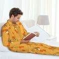 thumbnail image 6 of Disketp Honeycomb for Pajamas Set Long Sleeve Sleepwear Mens Button Down Nightwear Pj Sets-Medium, 6 of 7