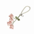 thumbnail image 3 of Eye Catching Crocheted Flower Keyring Handmade Knitted Florals Bag Pendant Pearls Charm Jewelry for Key and Backpacks, 3 of 10