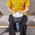 thumbnail image 3 of Batería HUOGUO, tambor de mano Djembe africano de 8 pulgadas con patrones artísticos, 3 of 5