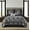 Black Silver, variant on Nanshing Mollybee 7 Piece Traditional Floral Comforter Set, Red Gold, Queen