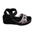 thumbnail image 2 of Spring And Summer New Fish Mouth Broken Flower Beach Thick Bottom Elastic Set Foot With Wedge Sandals Sandals for Women 2025 Black 39, 2 of 4