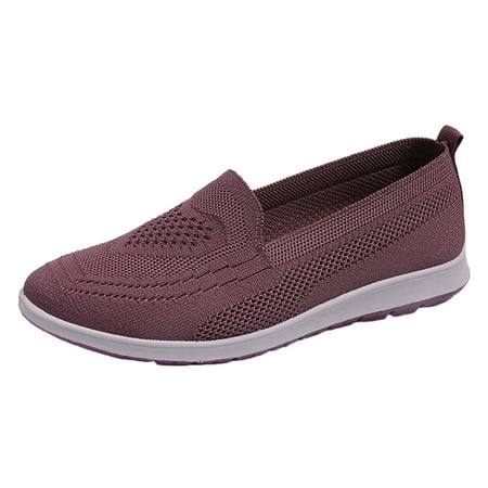 DVKOVI Ladies Shoes Women Flats Shoes Dressy Women Casual Shoes Fashion Simple Soild Color Spring and Summer New Pattern Flat Comfortable Non Slip Light Shoes Purple 40