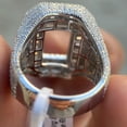 thumbnail image 5 of Men's Real Solid 925 Sterling Silver Initial Letter O Iced Baguette Flooded Out Big Hip Hop Ring Size 11, 5 of 9