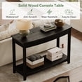 thumbnail image 6 of Finmind 41.3" Solid Wood Console Table, Farmhouse Entryway Table with Storage Shelf, Sofa Console Behind the Couch for Living Room, Hallway, Black, 6 of 8