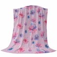 thumbnail image 6 of Spring Floral Blanket Soft Cozy Warm Throw Blanket for Couch, Plush Fuzzy Flannel Fleece Blankets for Sofa, Summer Botanical Purple Pink Flower Bed Blankets Lightweight Gifts for Women, 50"x80", 6 of 9