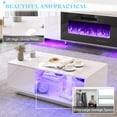 thumbnail image 5 of Merluxy Living Room Table Sets, 80'' Fireplace TV Stand LED Lights, 40" Coffee Tables, White&Black, 5 of 7