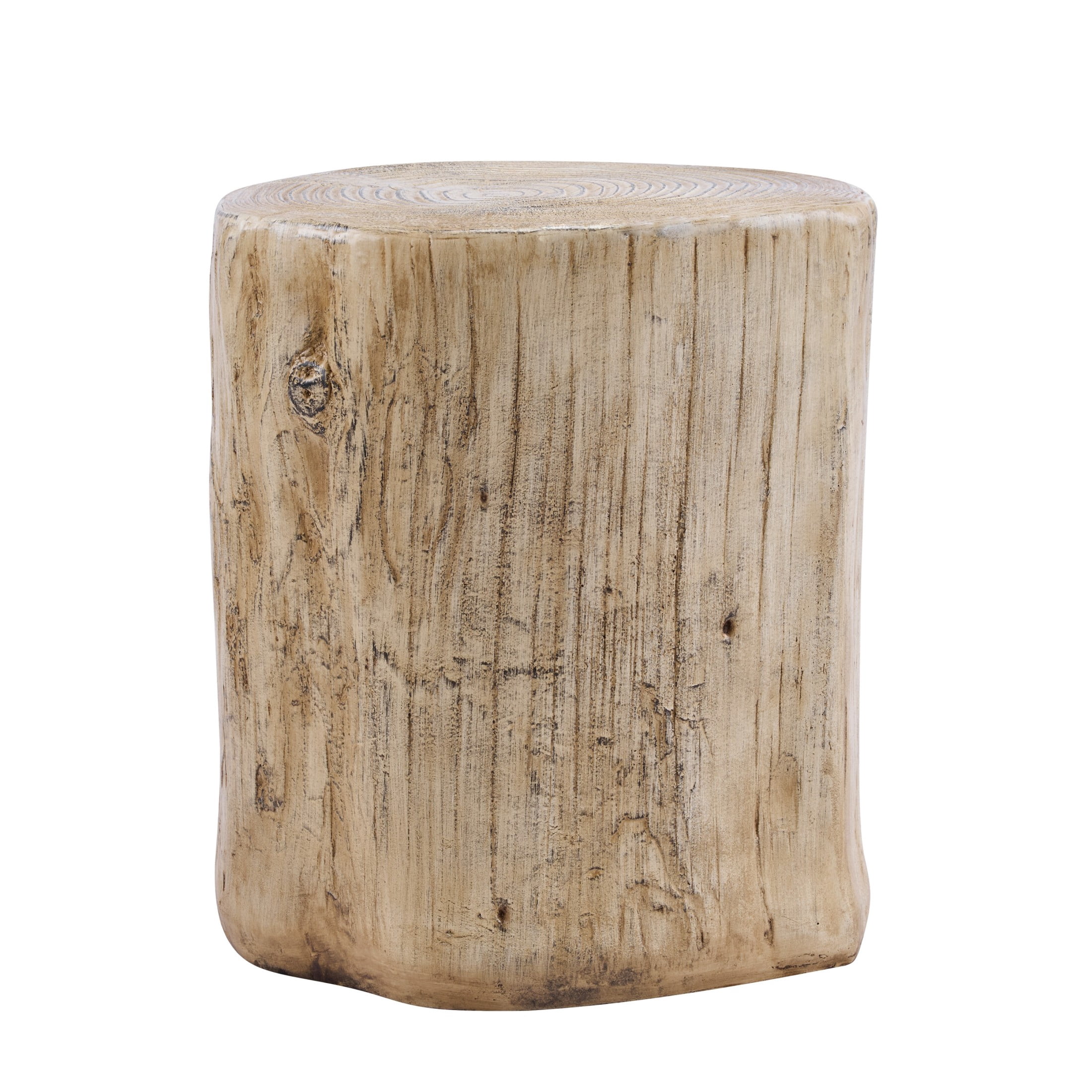 Christopher Knight Home MGO Tree-Stump Side Table, Lightweight Concrete Accent Table, Natural Wood Grain