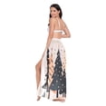 thumbnail image 3 of FORMRS Womens Long Sarong Beach Wrap Semi-Sheer Bikini Skirt Bathing Swimsuit Cover Up, Beige Christmas Trees, 3 of 7