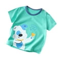 thumbnail image 2 of Herrnalise Toddler Baby Boys Girl Summer Short Sleeve Cartoon print T Shirt Round Neck Shirt Comfy Cotton Top Solid Shirts 6M-6T, 2 of 4