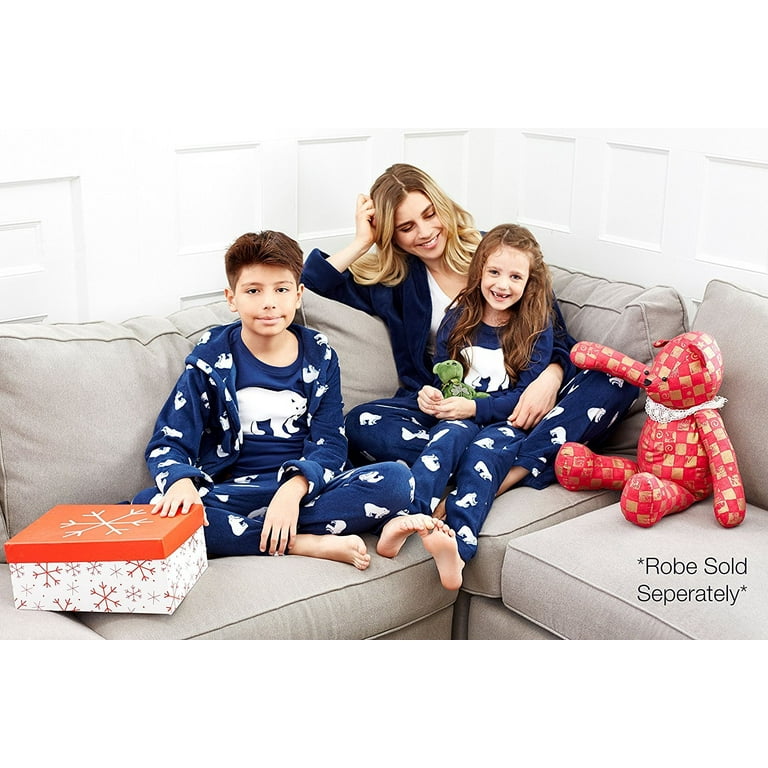 Leveret Kids Cotton Top & Fleece Pants Polar Bear Pajamas – Leveret Clothing
