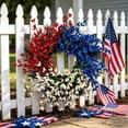 thumbnail image 5 of Memorial Day Saving!4th of July Decorations, 17.7In Garland Patriotic Red White And Blue Decor For Independence Day Home Front Door Wall Party Ornaments, 5 of 6