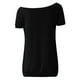 thumbnail image 4 of Blusa de manga corta con hombros descubiertos para mujer - Camiseta informal de verano de color liso, 4 of 6