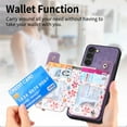 thumbnail image 3 of Allytech Galaxy S23 FE Case with Zipper Pocket & Cards Holder, Floral Slim Wallet Case for Girls Women Shockproof Stand Compatible with Car Mount Phone Case for Samsung Galaxy S23 FE -Purple, 3 of 9