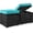 Black/Teal, variant on NurtureTail Wicker Ottomans Set of 2, Outdoor Patio Storage Ottoman with Removable Cushion, Multipurpose Footrest Side Table for Backyard, Garden, Deck and Extra Seating - Red/Brown