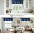 thumbnail image 2 of OVZME Judy Navy Blue Valance for Farmhouse Kitchen, Thick Textured Light Filtering Short Curtain with Dual Rod Pocket for Bathroom Basement,1 Panel 60 x 18 Inches, 2 of 7