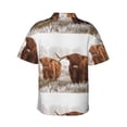 thumbnail image 4 of Xecao Yak print Hawaiian shirt - a stylish short-sleeve button-down for men, perfect for casual beach and tropical outings., 4 of 9