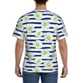 thumbnail image 3 of Vsdgher Daisy Striped Nautical Print Men's Dry Fit Mesh Athletic Shirts Moisture Wicking Tennis T-Shirt Tops, 3 of 9