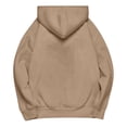thumbnail image 3 of Pullover Hoodie with Adjustable Drawstring Hood and Front ESSENTIALS Lettering Print Casual Loose Fit Design Brown L, 3 of 8