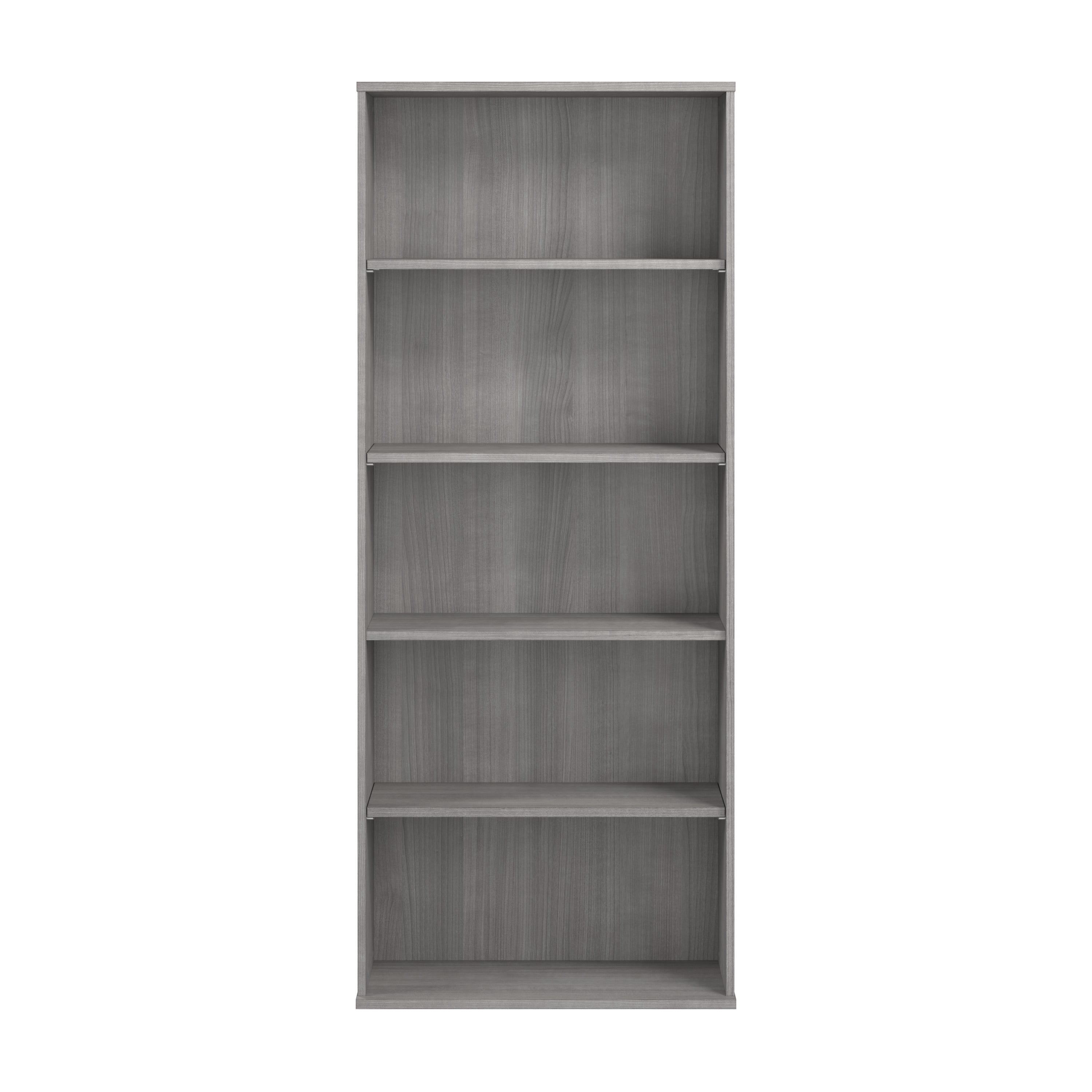 Bush Business Furniture Hustle Tall 5 Shelf Bookcase in Platinum Gray