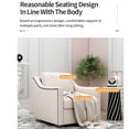 thumbnail image 2 of 360° Swivel Armchair Soft Cotton Linen Fabric Brass Nail Decor Versatile Living Room or Bedroom Chair Black Legs Indoor Home Decor, 2 of 9