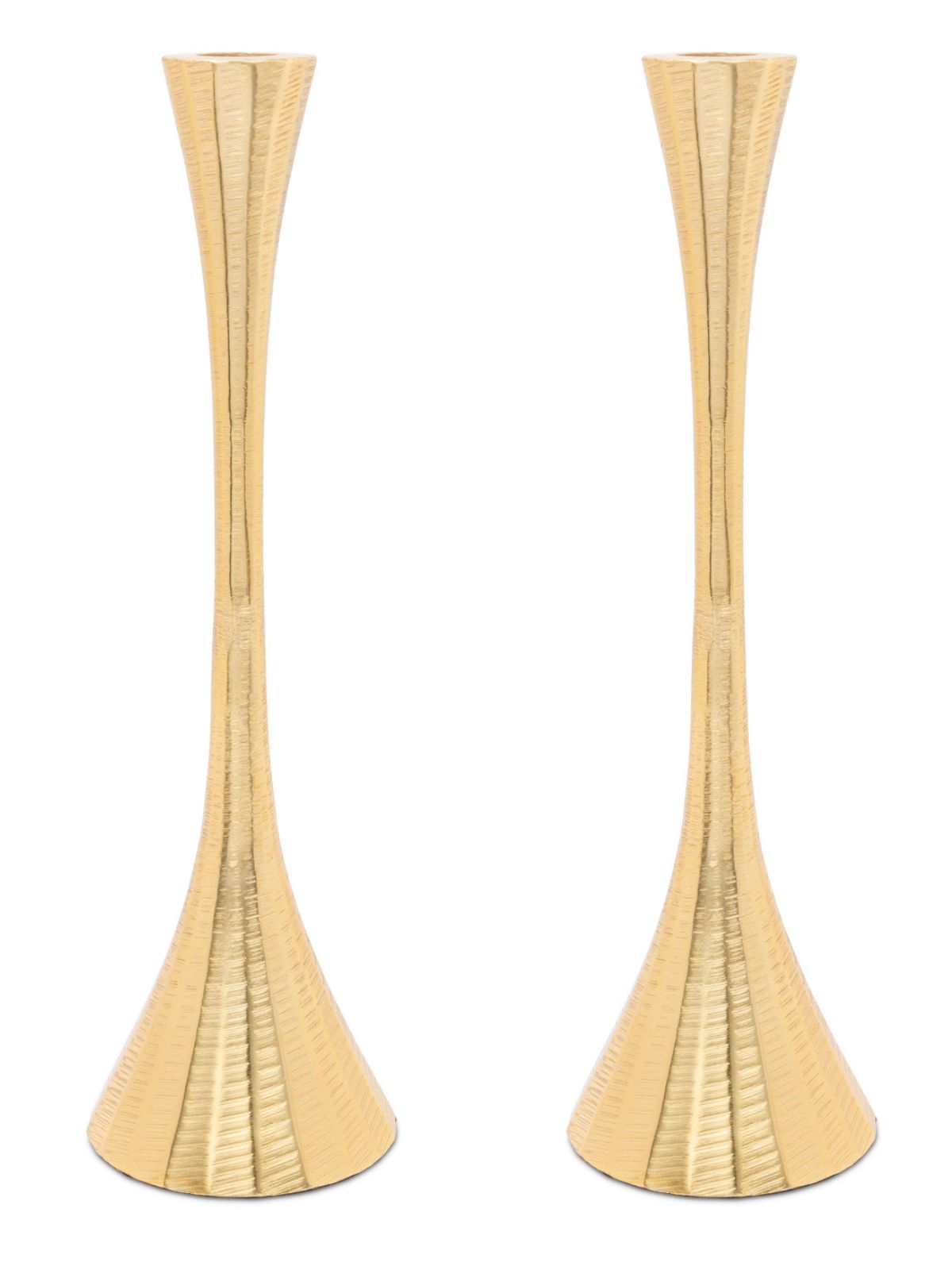 Gold Brass Candlestick Holder Set of 2