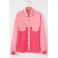 thumbnail image 4 of Women's Peach Blossom Two Tone Waffle Knit Buttoned Shacket - [ZhiHiMeRi] | (US 4-6)S, 4 of 12